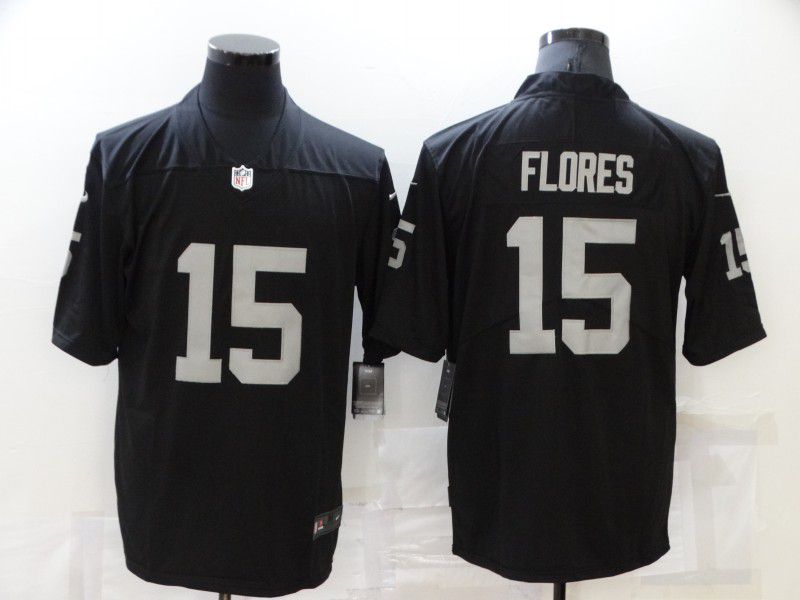 Men Oakland Raiders 15 Flores Black Nike Vapor Untouchable Limited 2021 NFL Jersey